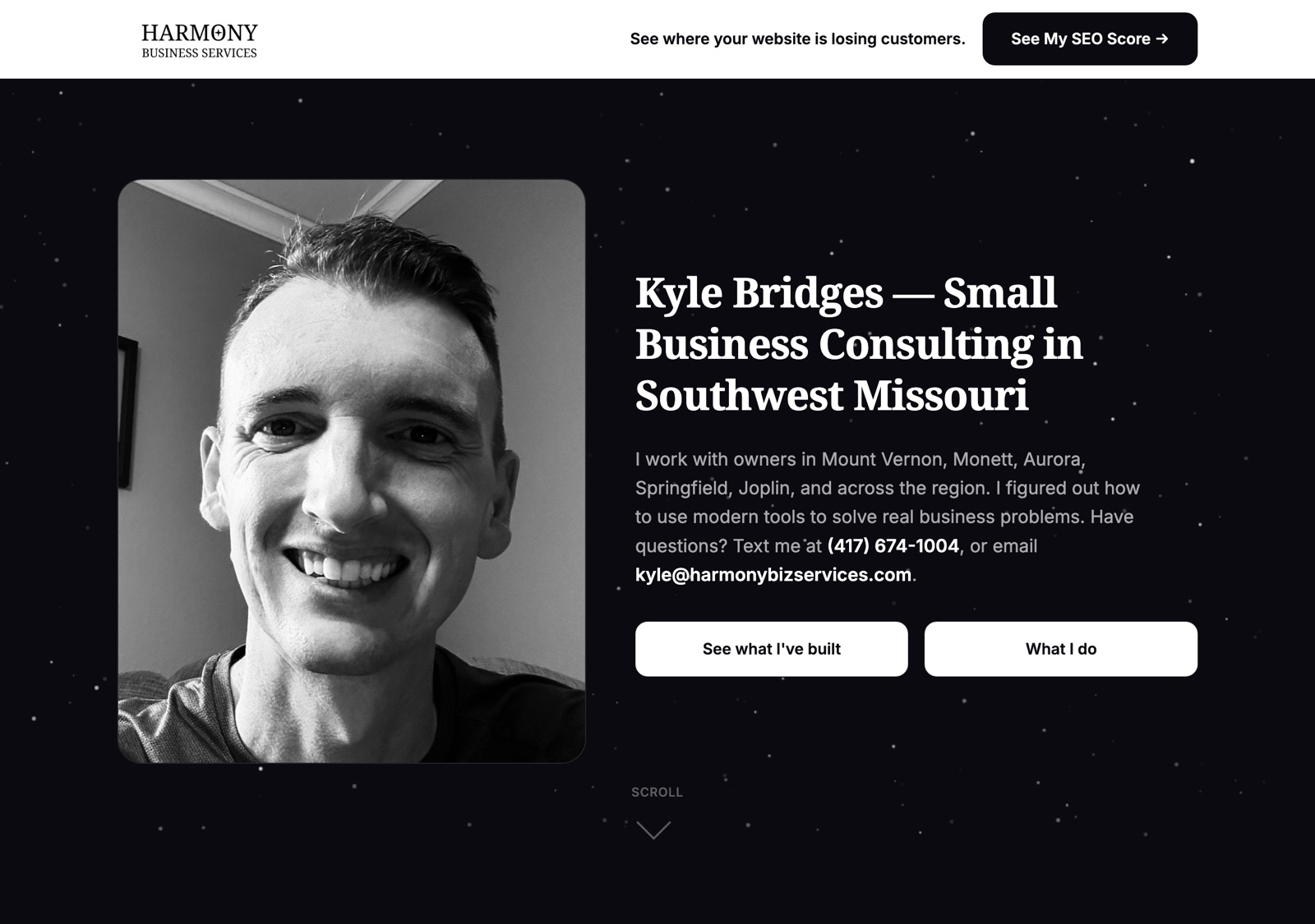 The original homepage, heavy on personal photos